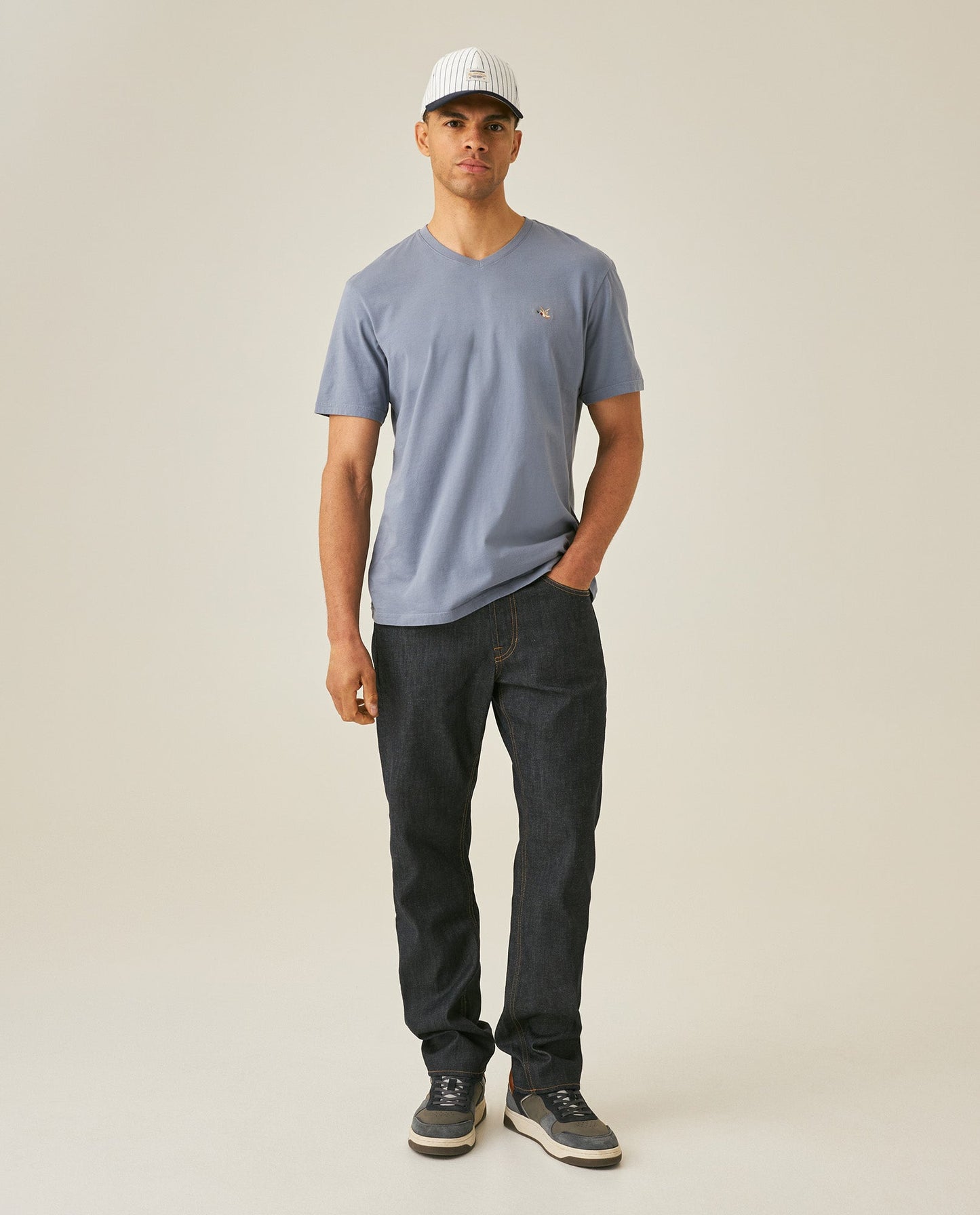 Men's Slim Fit V-Neck T-Shirt - Light Blue