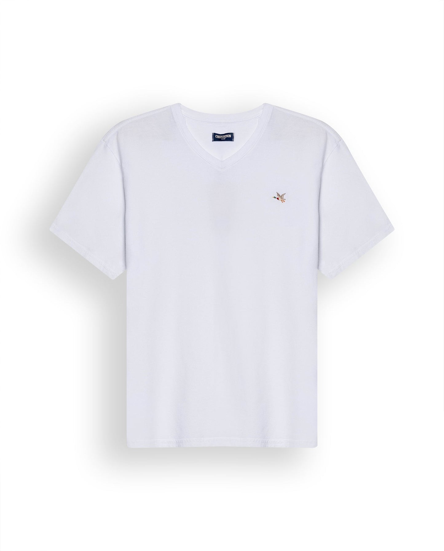 Men's Slim Fit V-Neck T-Shirt - White