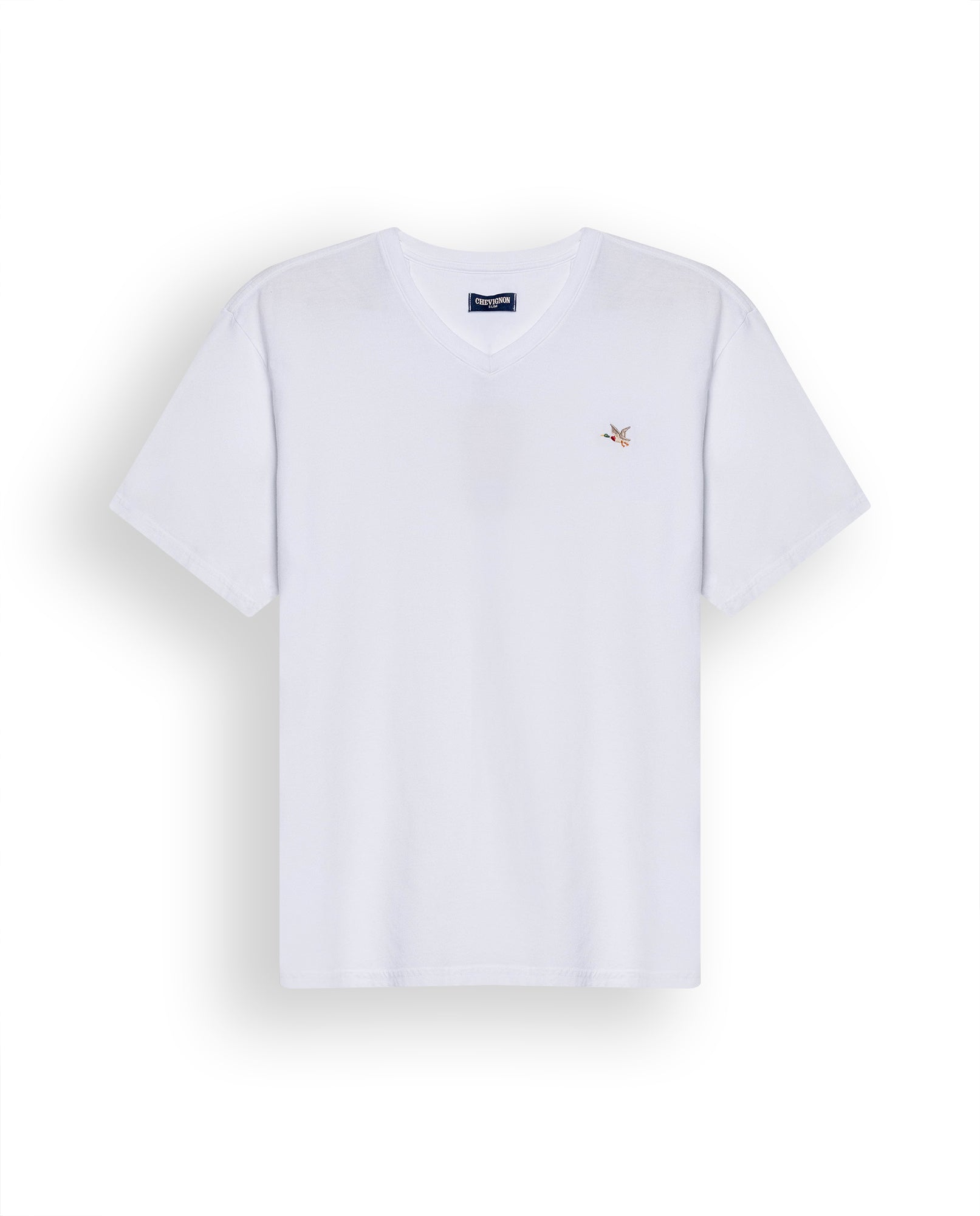 Men's Slim Fit V-Neck T-Shirt - White