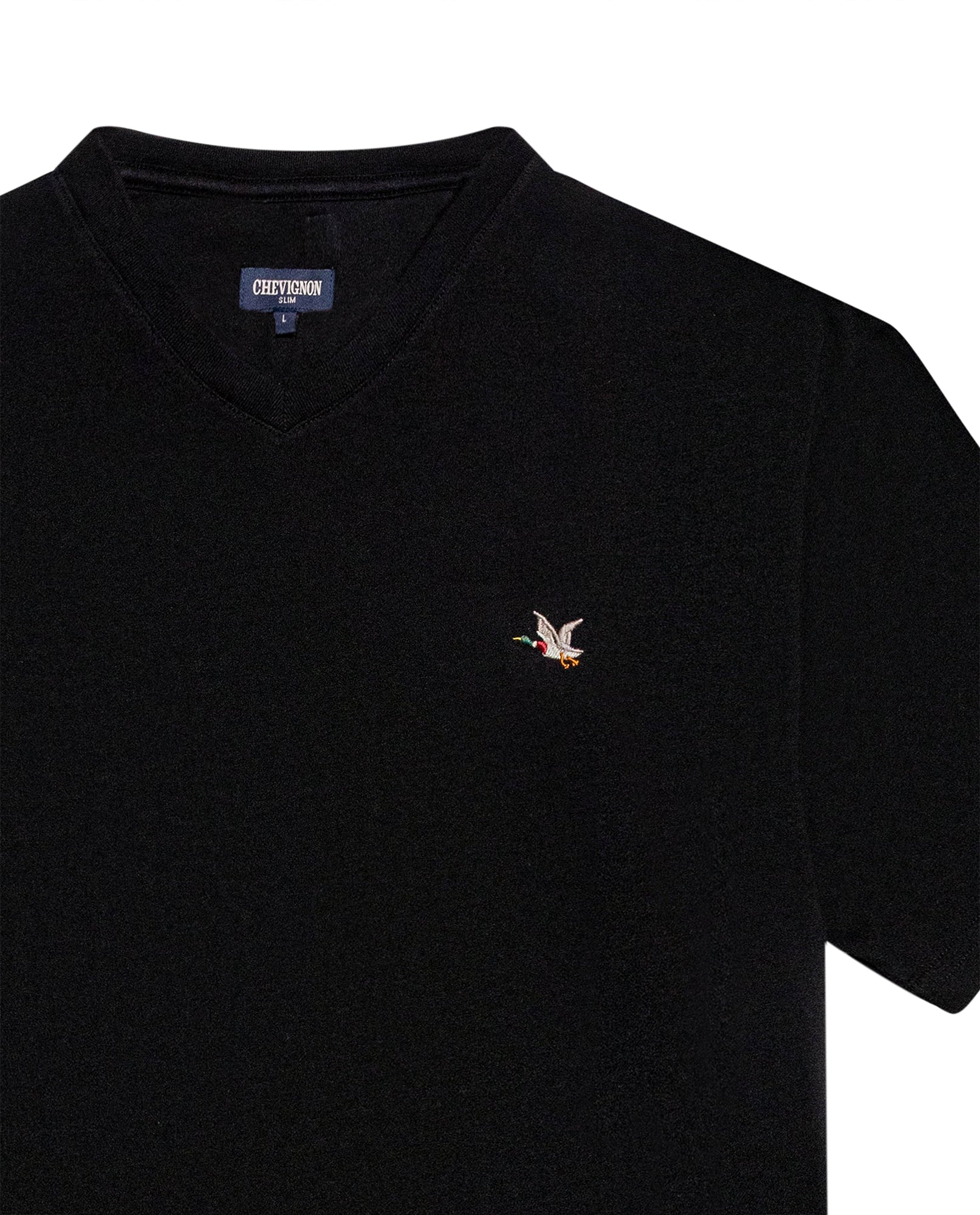 Men's Slim Fit V-Neck T-Shirt - Black