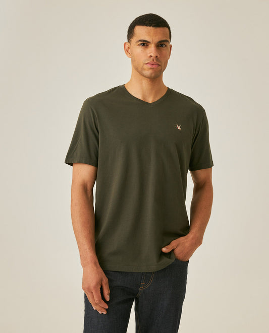 Men's Slim Fit V-Neck T-Shirt - Green