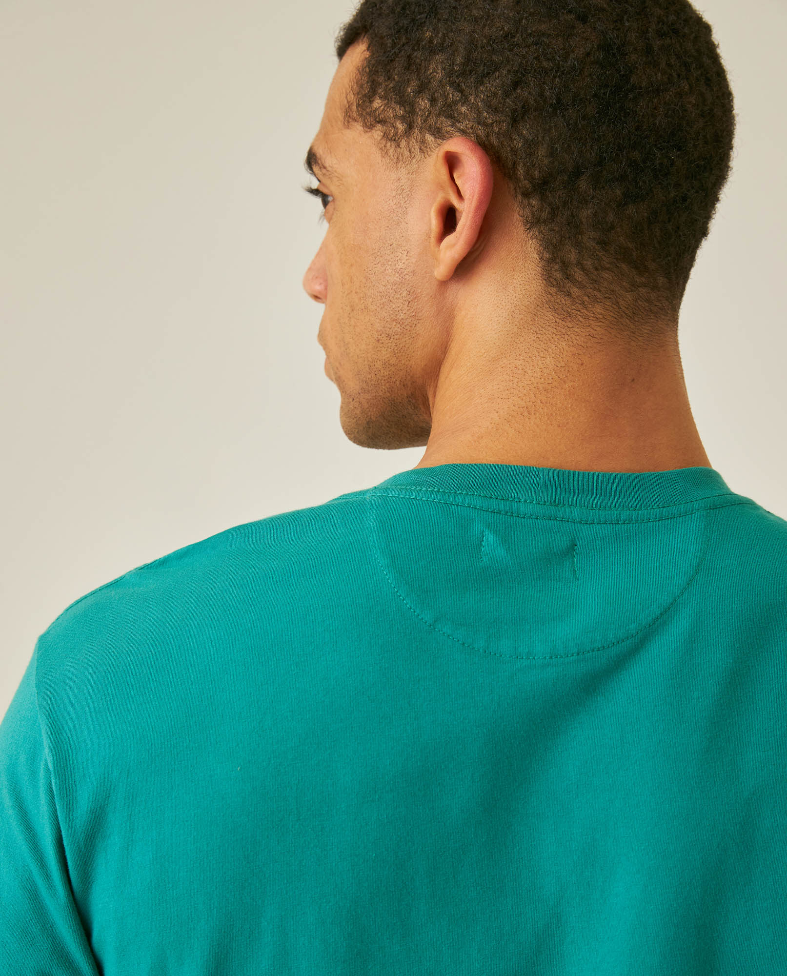 Men's T-Shirt Slim Fit Short Sleeve Crewneck Cotton Vibrant Embroidered Duck Heart Point Chest - Green