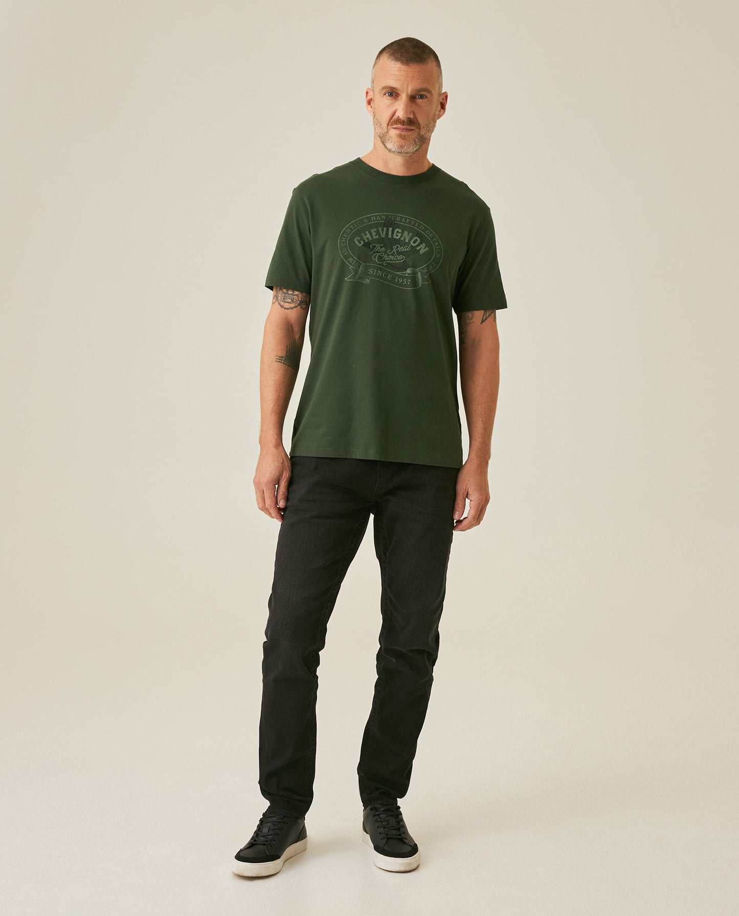 Men's T-Shirt Classic Fit Short Sleeve Cotton Polyester Waffle Texture Distinctive Tactile DiMen'sion - Green