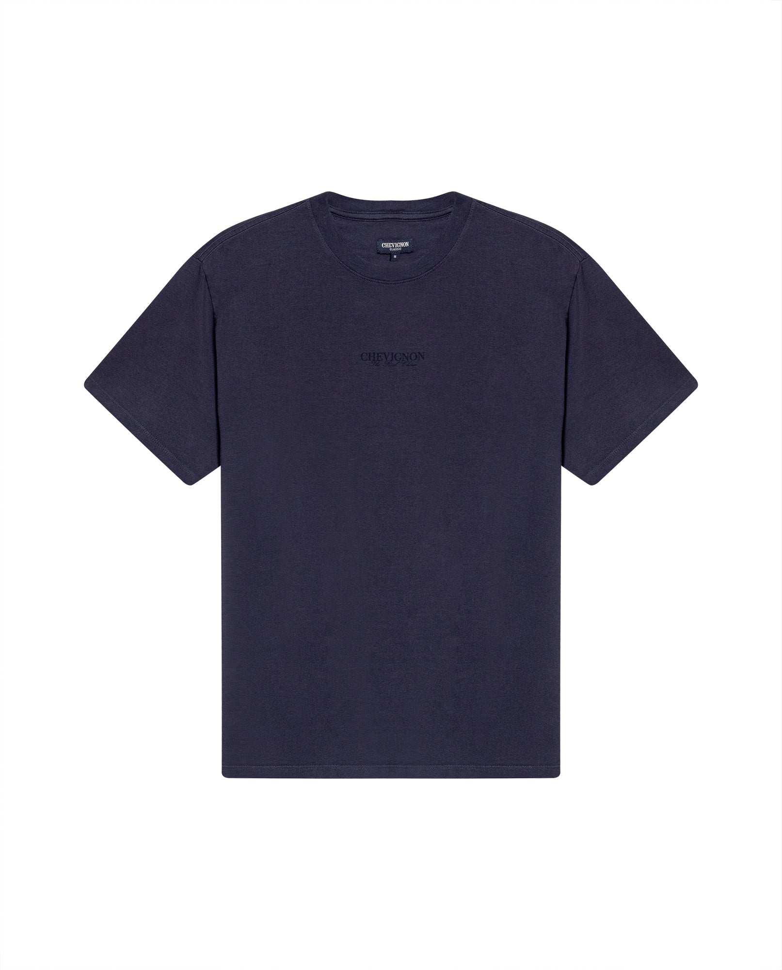 Men's T-Shirt Classic Fit Short Sleeve Cotton Jersey Heavy Washed Front Graphics Back Appliqué - Blue