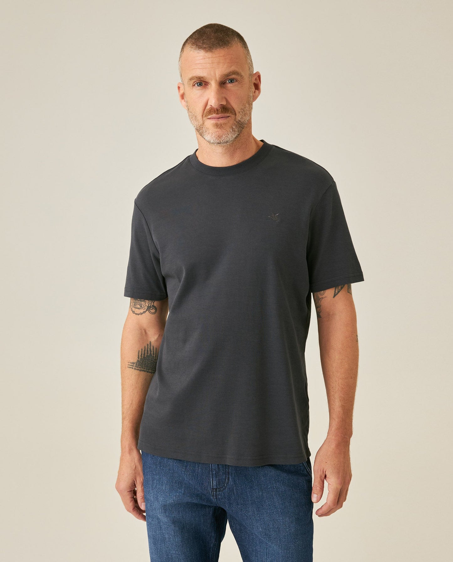 Men's T-Shirt Slim Fit Short Sleeve Minimalist Duck - Gray