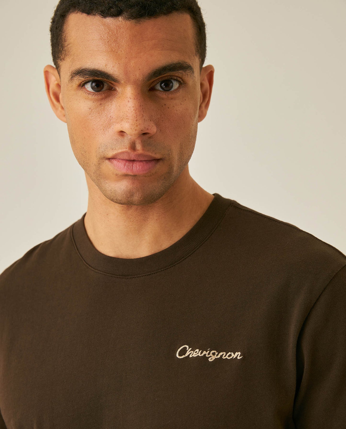 Men's Rodeo T-Shirt Classic Fit Short Sleeve Artisan Embroidery - Brown
