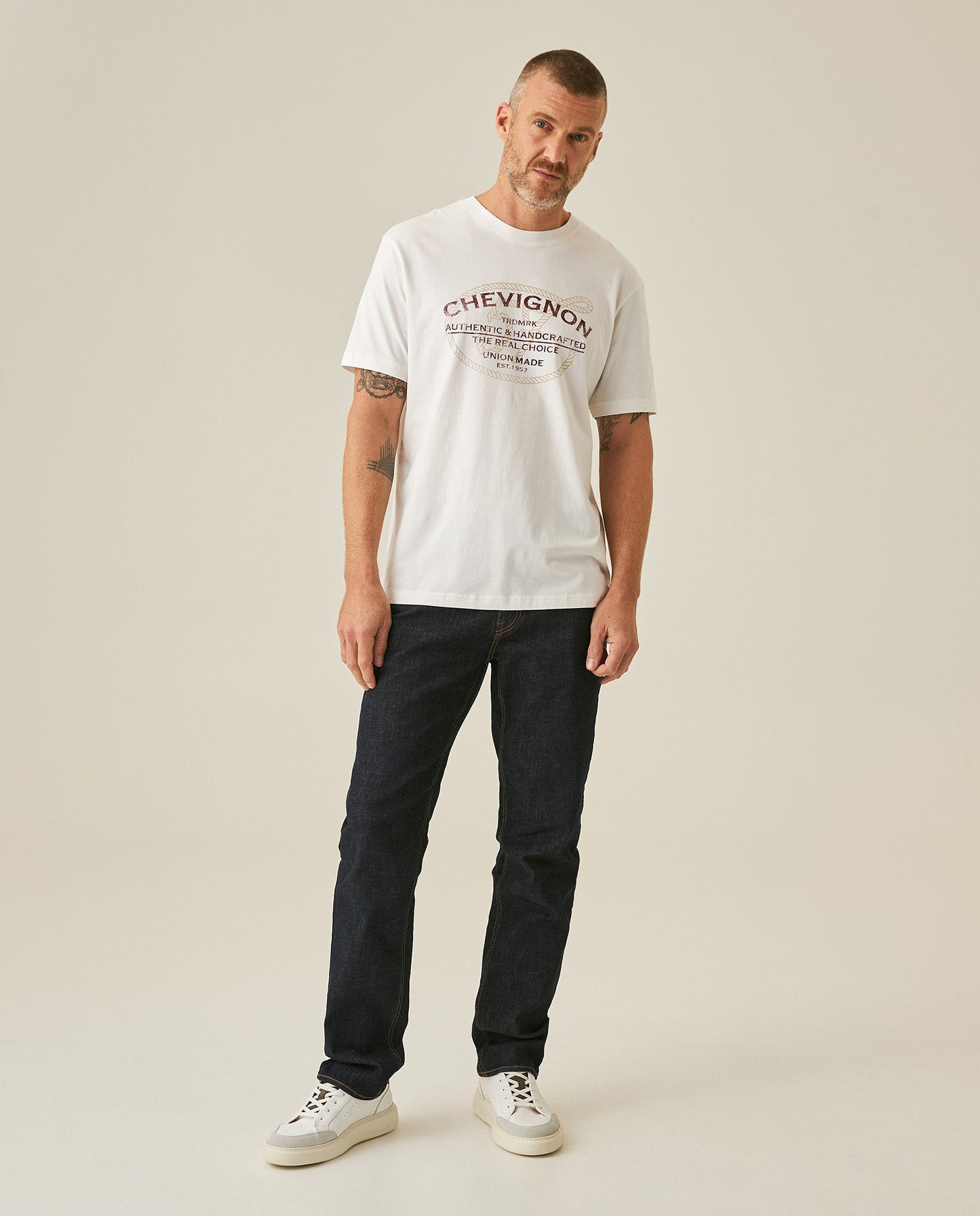 Men's Rodeo T-Shirt Slim Fit Short Sleeve Cotton Jersey Nazca Medium Weight Front Back Graphics - Raw