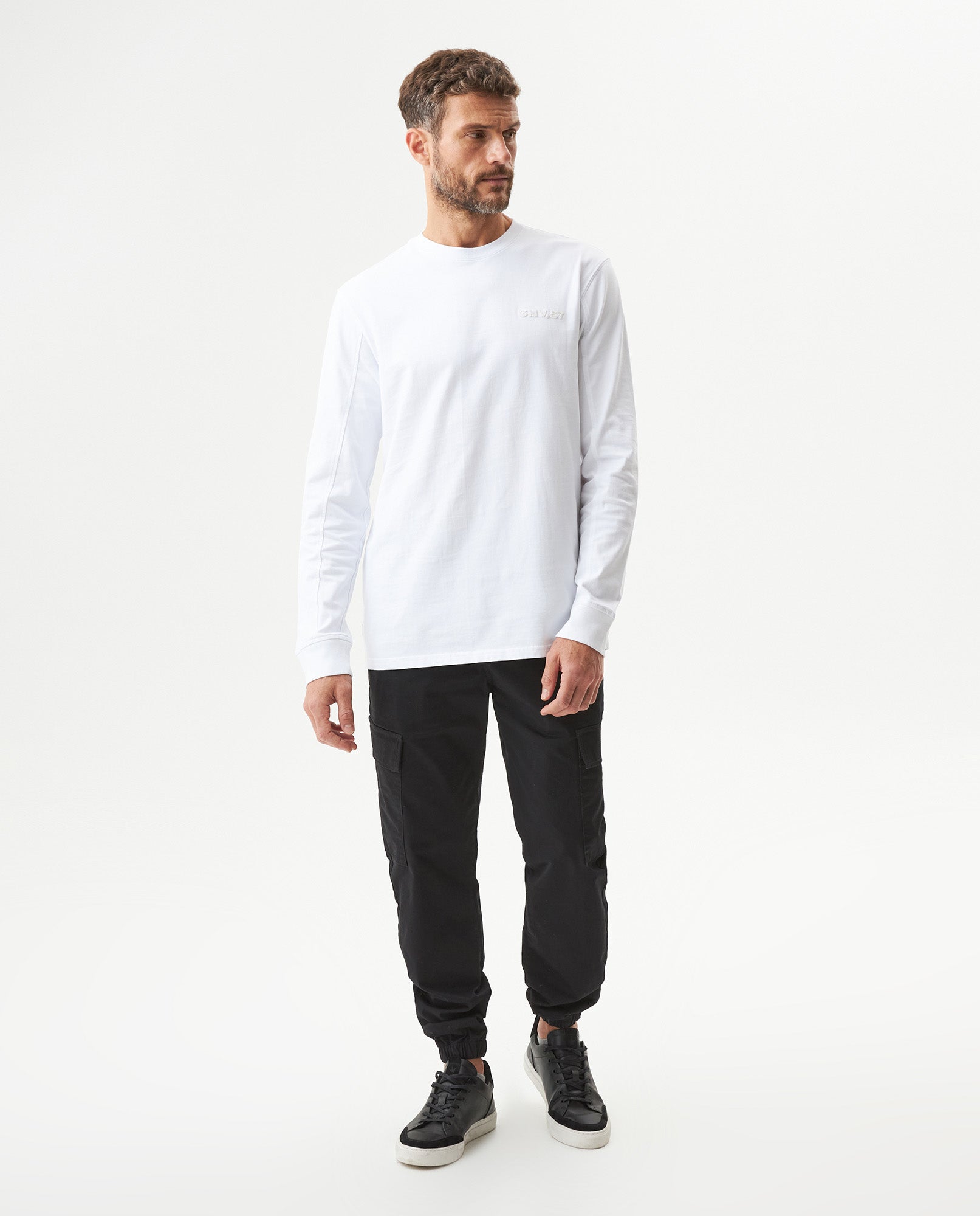 Men's Classic Fit Long Sleeve T-shirt in Cotton Voyage
