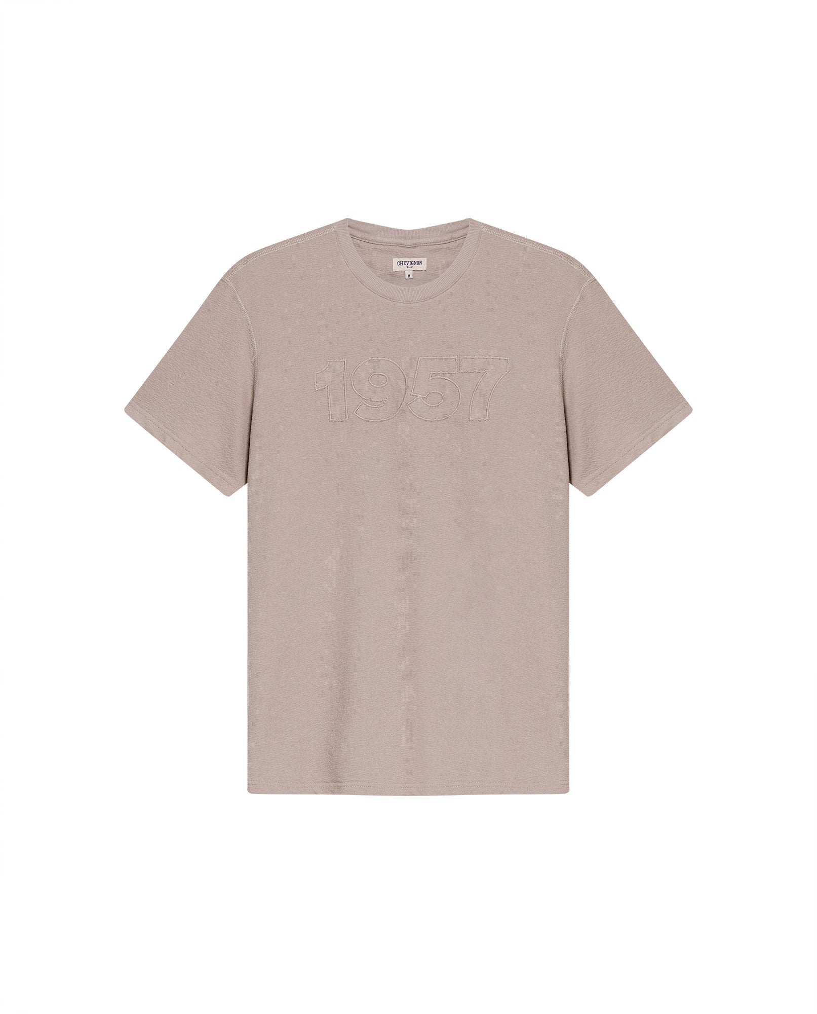 Men's Slim Fit Textured T-shirt in Cotton Seafarer