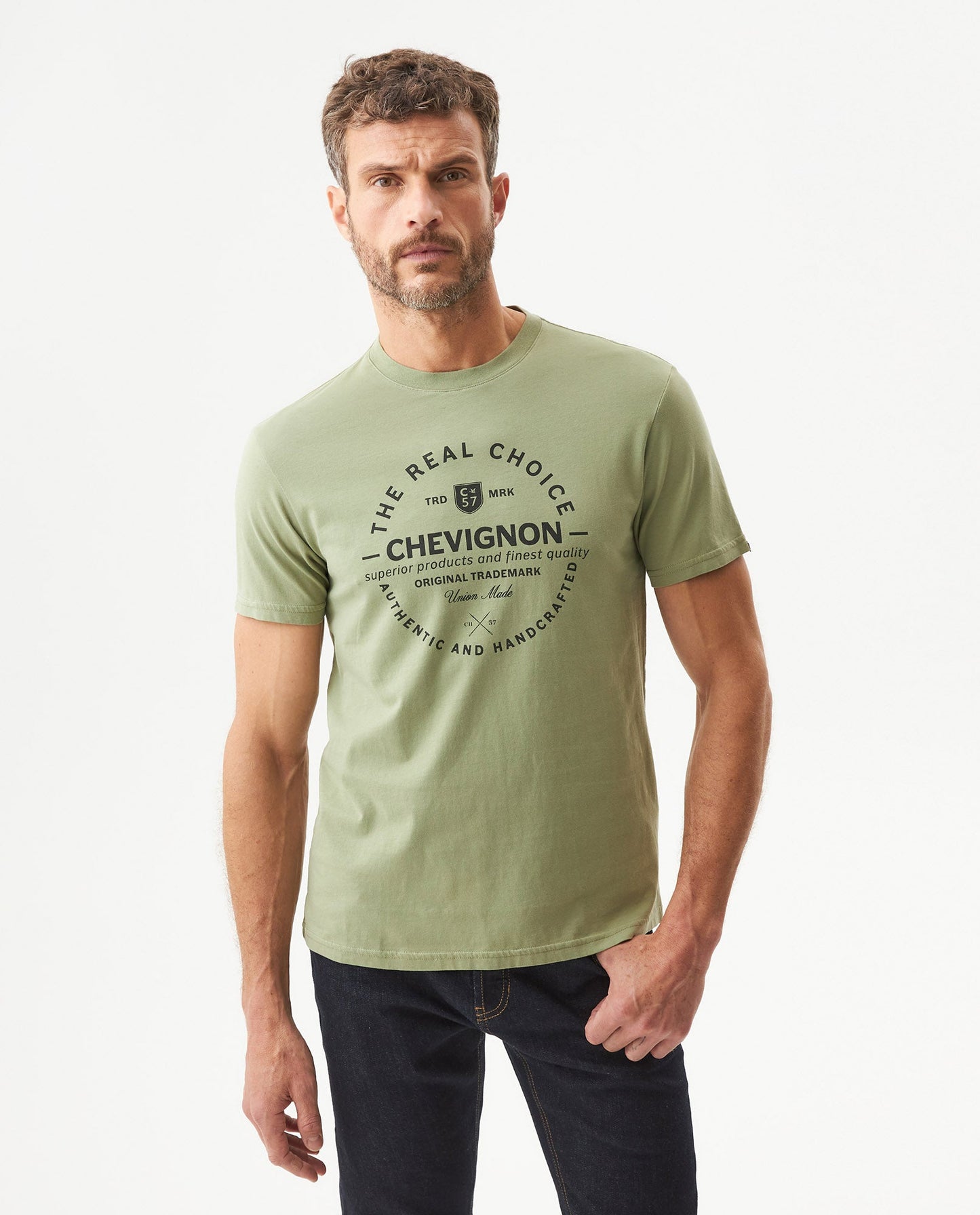 Men's Slim Fit Short Sleeve T-shirt in Cotton Festive