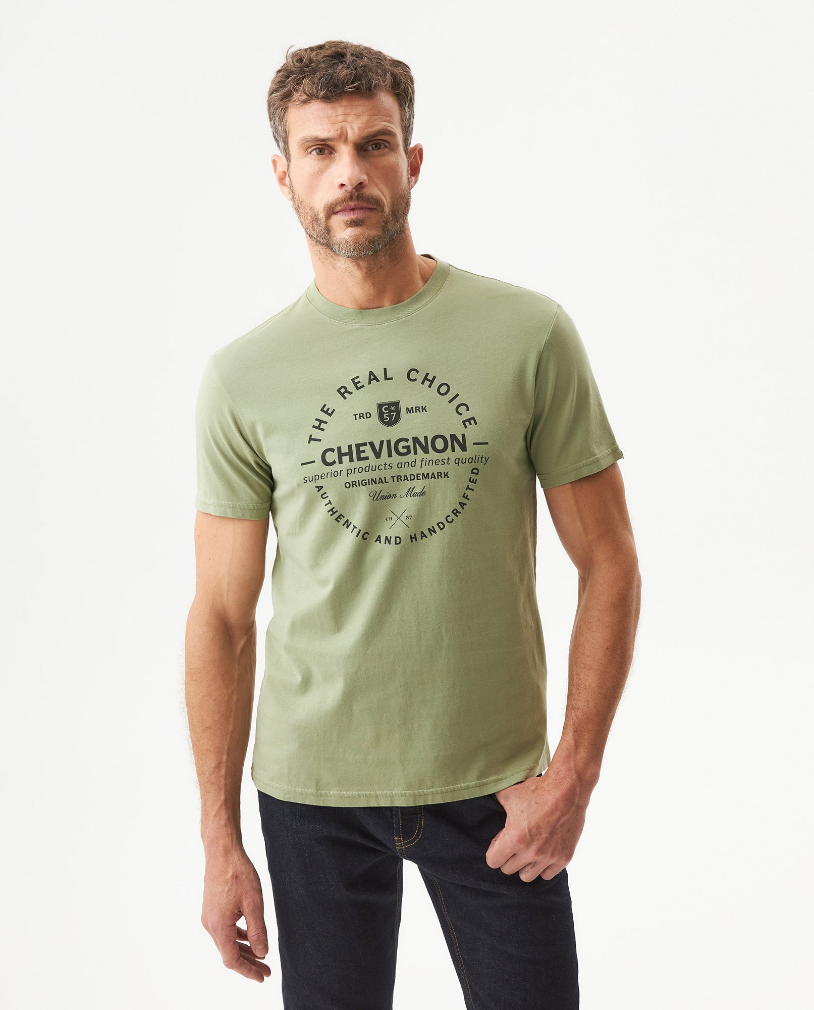 Men's Slim Fit Short Sleeve T-shirt in Cotton Festive