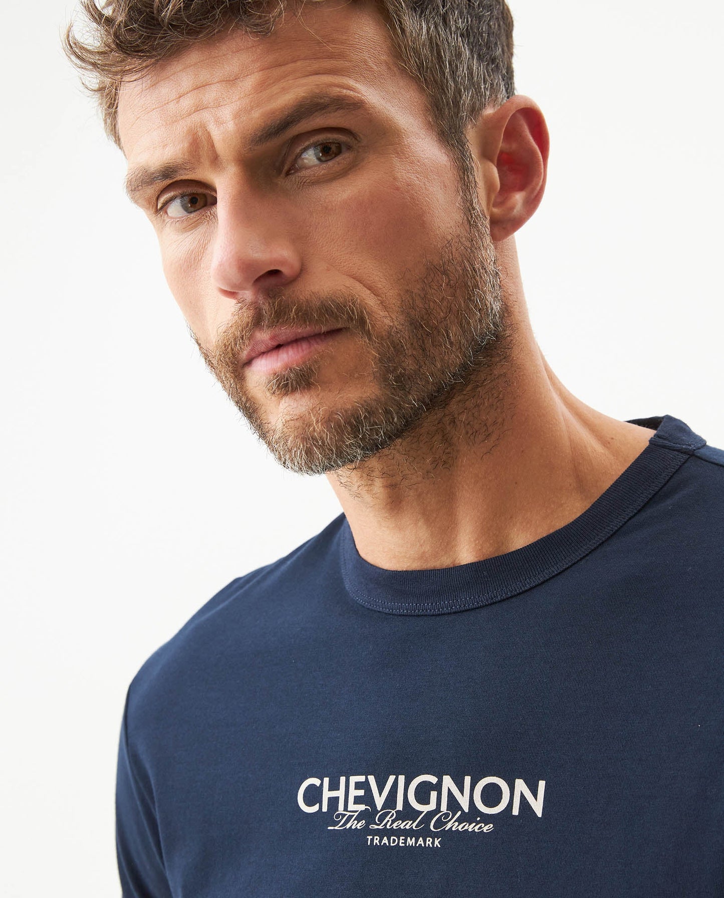 Men's Slim Fit Typographic Graphic T-shirt in Cotton Seafront
