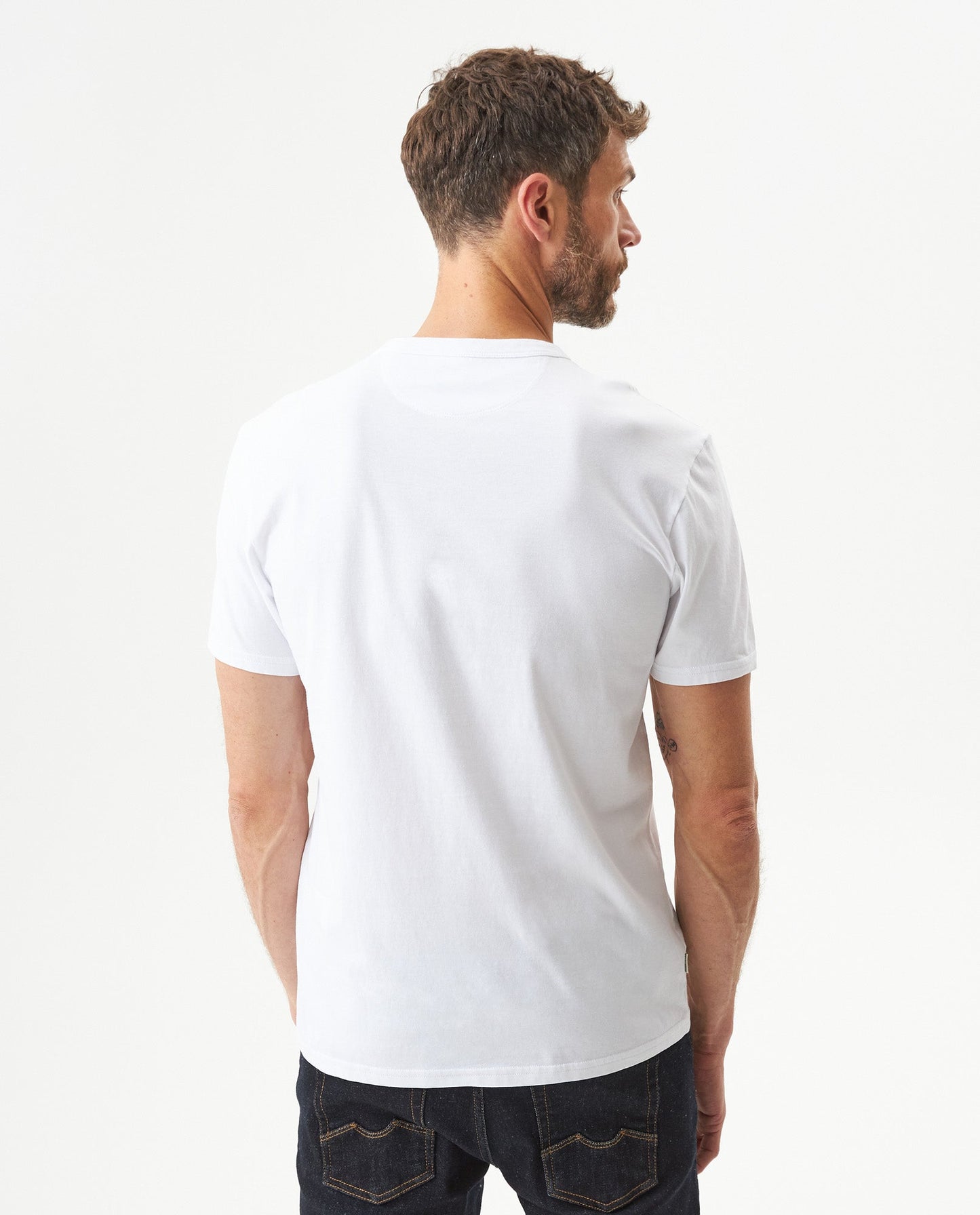 Men's Slim Fit Typographic Graphic T-shirt in Cotton Seafront