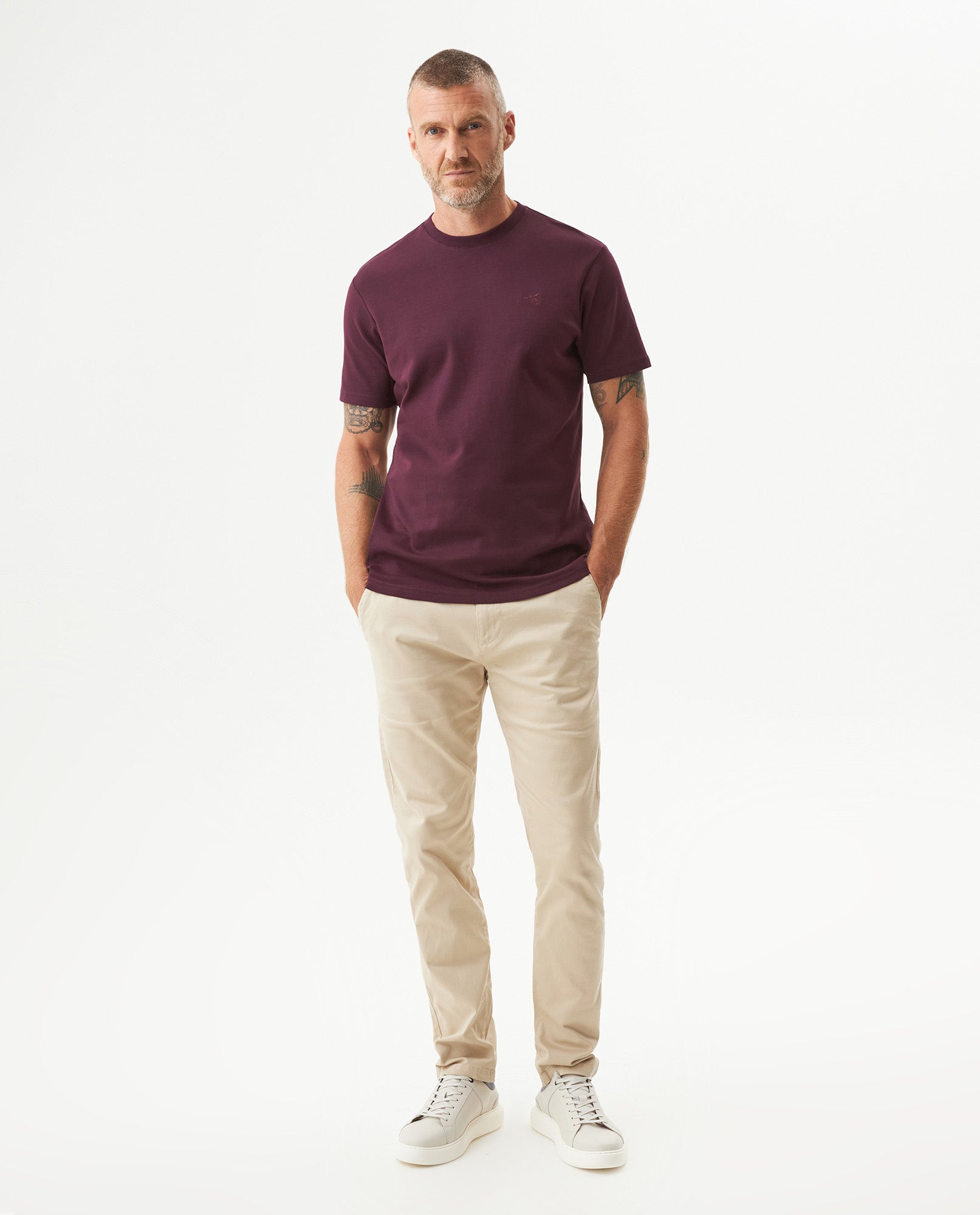 Men's Embroidered Slim Fit T-shirt in Cotton Twilight