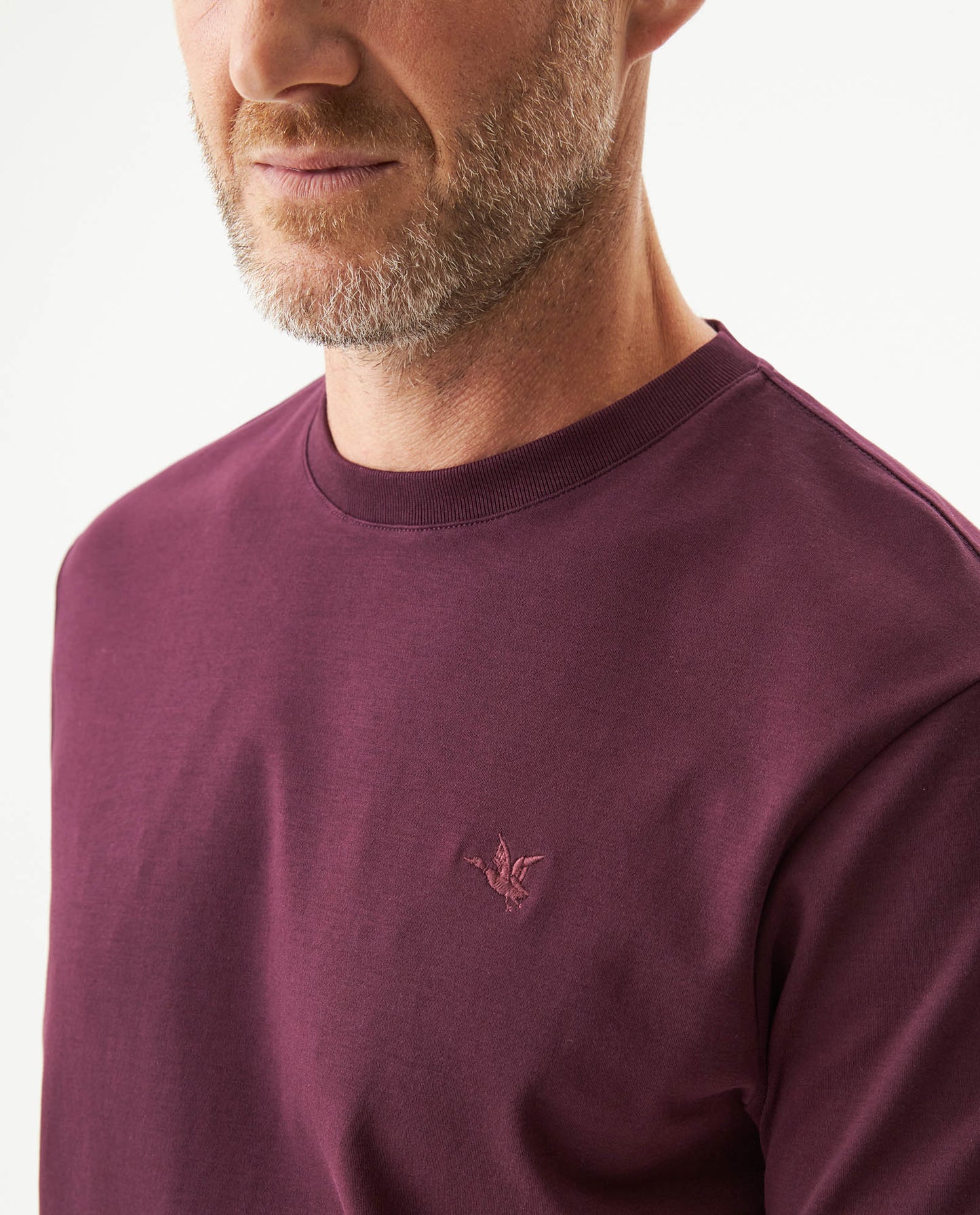 Men's Embroidered Slim Fit T-shirt in Cotton Twilight
